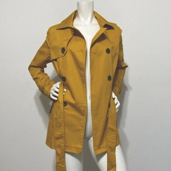 Mustard Yellow Trench Coat - Picture 2 of 8
